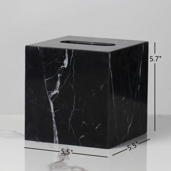 Handcrafted Black Marquina Marble Bath Accessories - Image 6