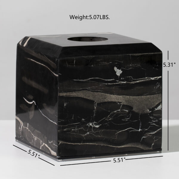 Silver Dragon Marble Luxe Tissue Box - Image 2