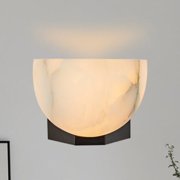 Bowl Shape Alabaster Wall Sconce