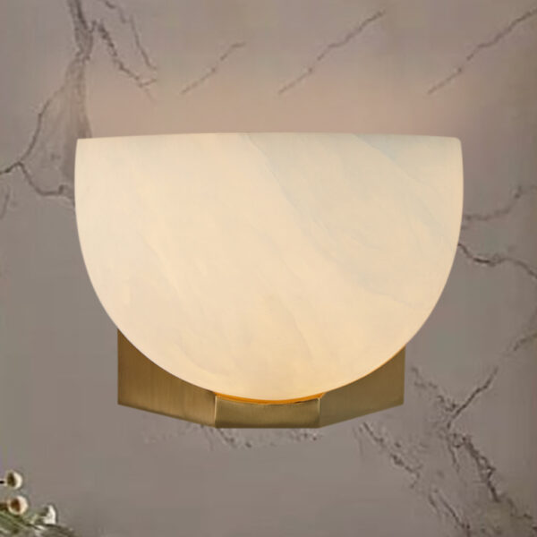Bowl Shape Alabaster Wall Sconce - Image 20
