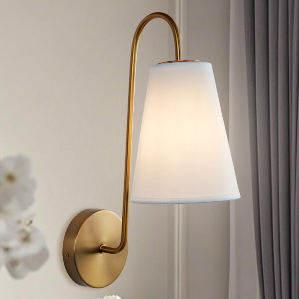 Elegant Design Minimalist Sconce with Linen Shade - Image 3