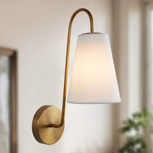 Elegant Design Minimalist Sconce with Linen Shade - Image 3