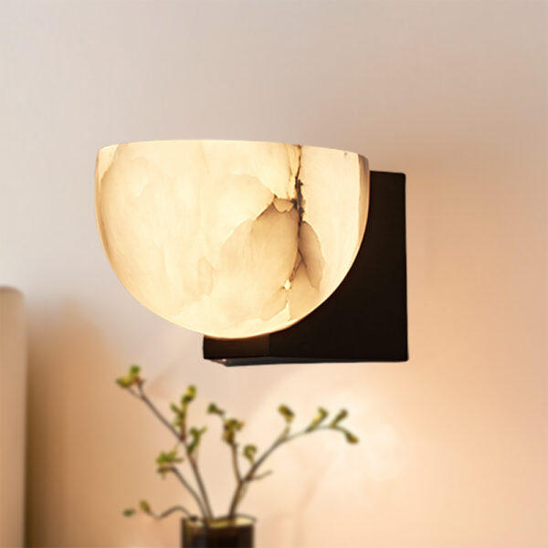 Engraved Elegance Alabaster Sconce - Image 3