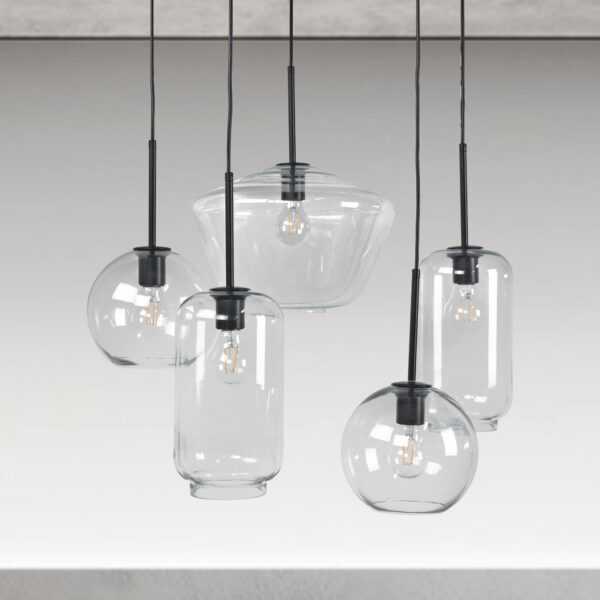 Adjustable Glass Shade Chandelier - Image 3