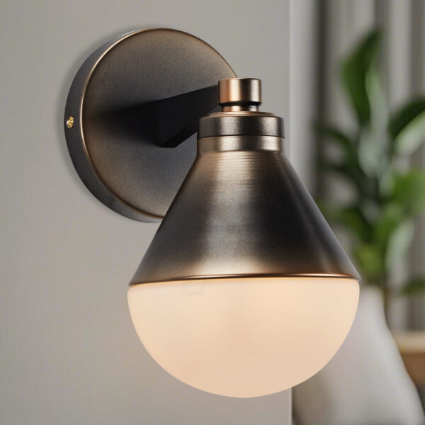 Industrial Conical Milk Glass Sconce - Image 18