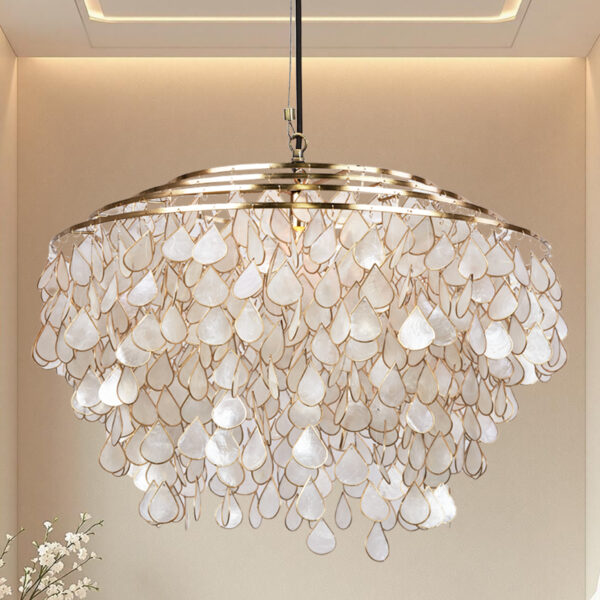 Handcrafted Capiz Shell Chandelier - Image 3