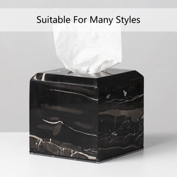 Silver Dragon Marble Luxe Tissue Box - Image 4