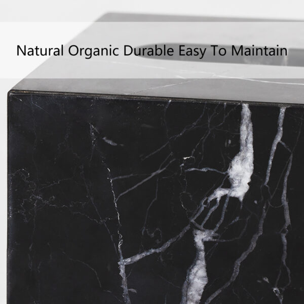 Handcrafted Black Marquina Marble Bath Accessories - Image 7