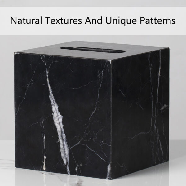 Handcrafted Black Marquina Marble Bath Accessories - Image 8