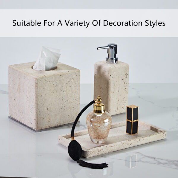 Nature's Touch Travertine Bath Accessories - Image 20