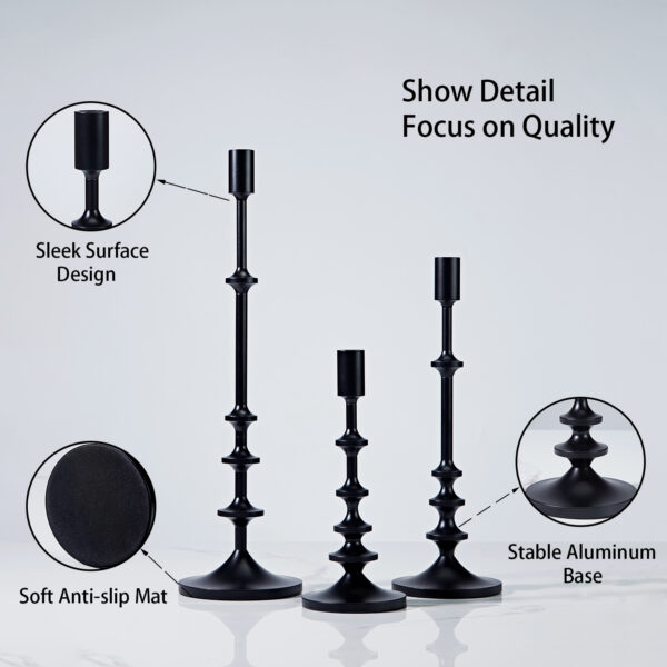 Modern Aluminum Taper Candle Holder with Powdercoated Finish - Image 7