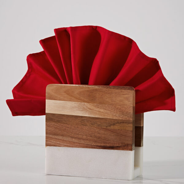 Modern Wood and Marble Napkin Holder - Image 9