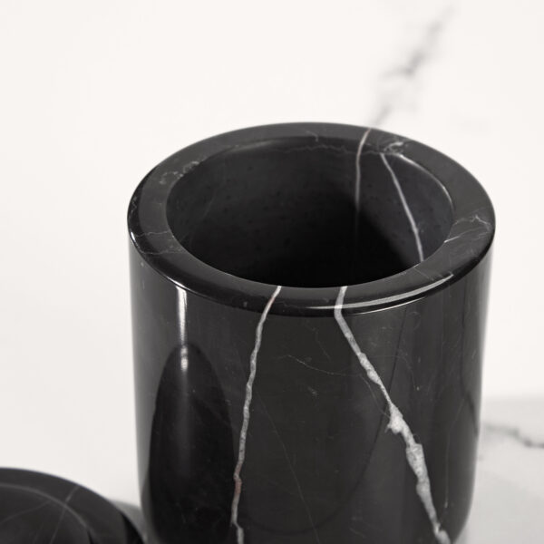 Handcrafted Black Marquina Marble Bath Accessories - Image 31