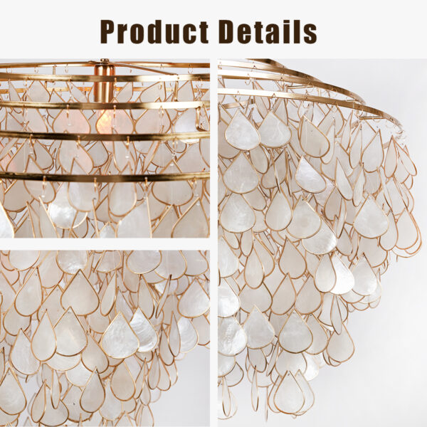 Handcrafted Capiz Shell Chandelier - Image 4