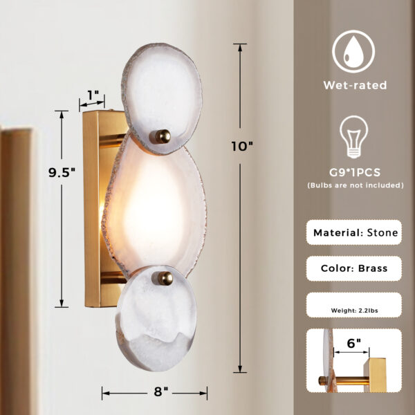 Natural Agate Glow Artistry Sconce - Image 15