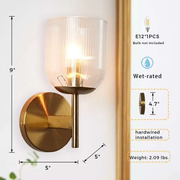 Antique Bronze Bell-Shaped Wall Sconce - Image 2