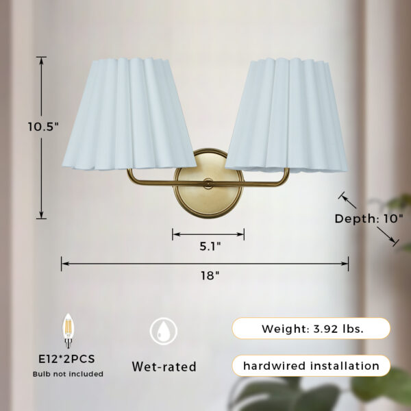 Modern Brass Double Sconce for Transitional Decor - Image 2