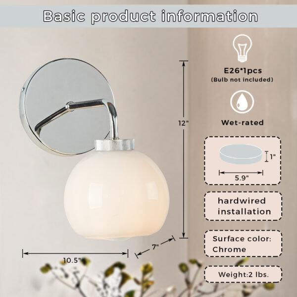 Blown Glass Steel Frame Single Sconce Collection - Image 54