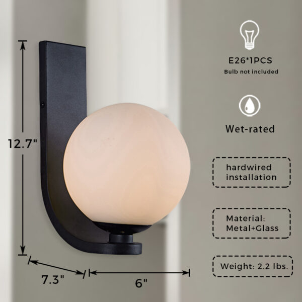 Modern Art Deco Globe Sconce - Image 2