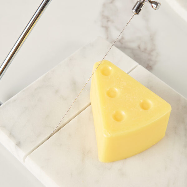White Marble Cheese Board with Slicer