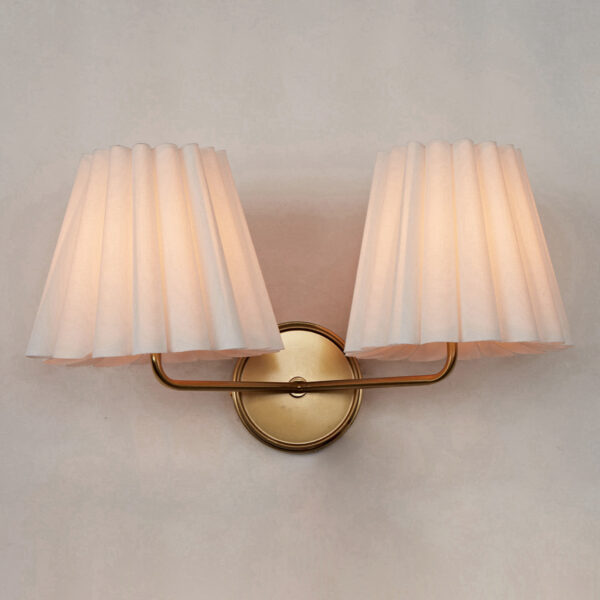 Modern Brass Double Sconce for Transitional Decor