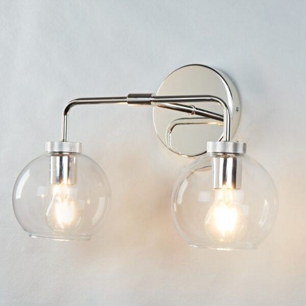 Globe Shade Matte Finish with Brass Accents Double Light Sconce - Image 66
