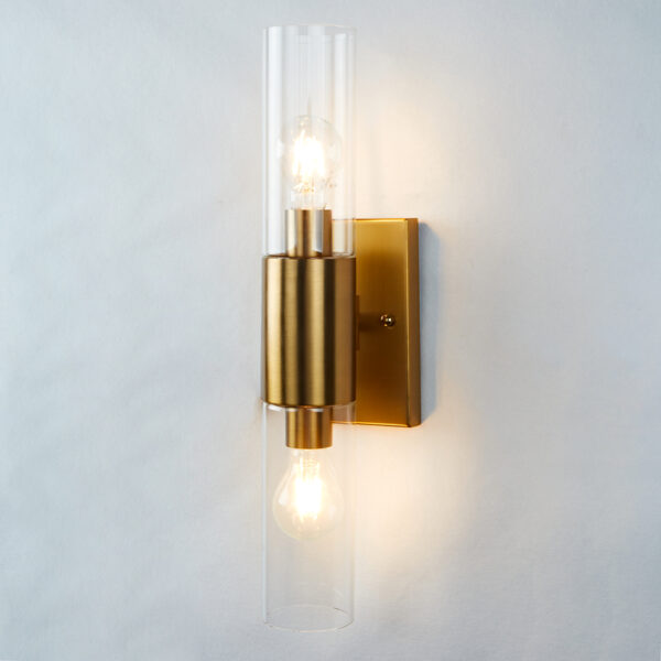 Rustic Geometric Design Double Tube Wall Sconce