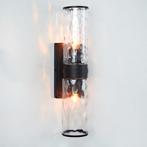 Hammered Clear Glass Shades Candelabra Sconce