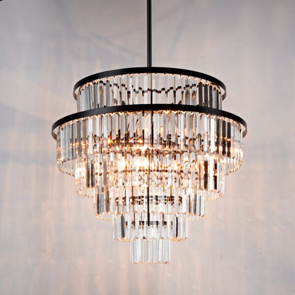 Crystal Elegance Vintage Brass Living Room Chandelier