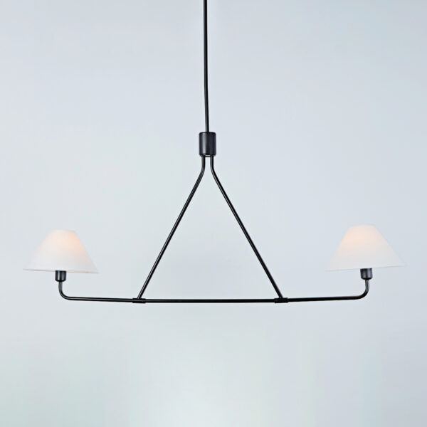 Minimalist Elegance Architectural 2-Light Tapered Pendant
