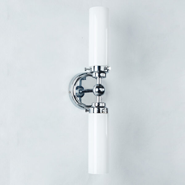 Milk Glass Double Tube Sconce Vanity Light - Image 33
