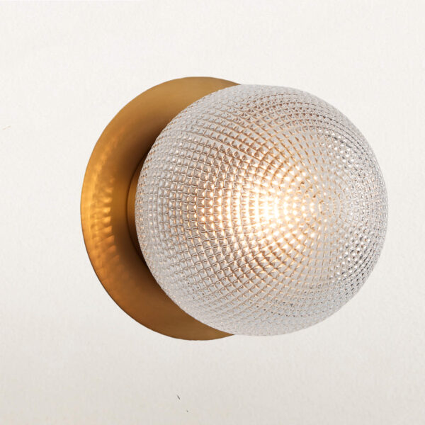 Minimalist Textured Prismatic Glass Wall Sconce