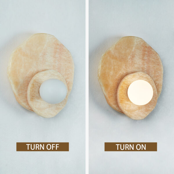 Opaline Cream Sculpture Wall Sconce - Image 3