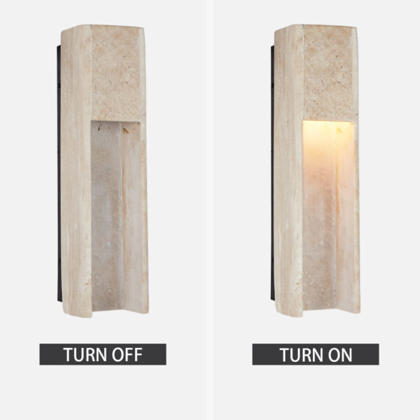 Travertine Polished Stainless Steel Canopy Outdoor Sconce - Image 5