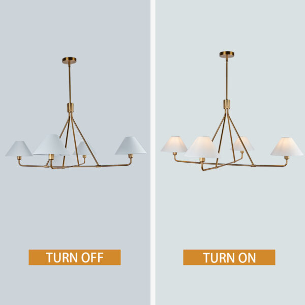 Architectural Tapered Shades Chandelier - Image 16