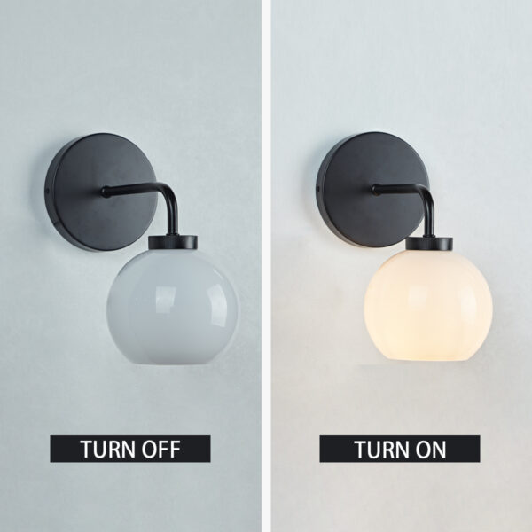 Blown Glass Steel Frame Single Sconce Collection - Image 5