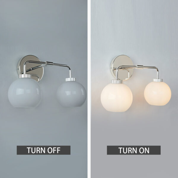 Globe Shade Matte Finish with Brass Accents Double Light Sconce - Image 57