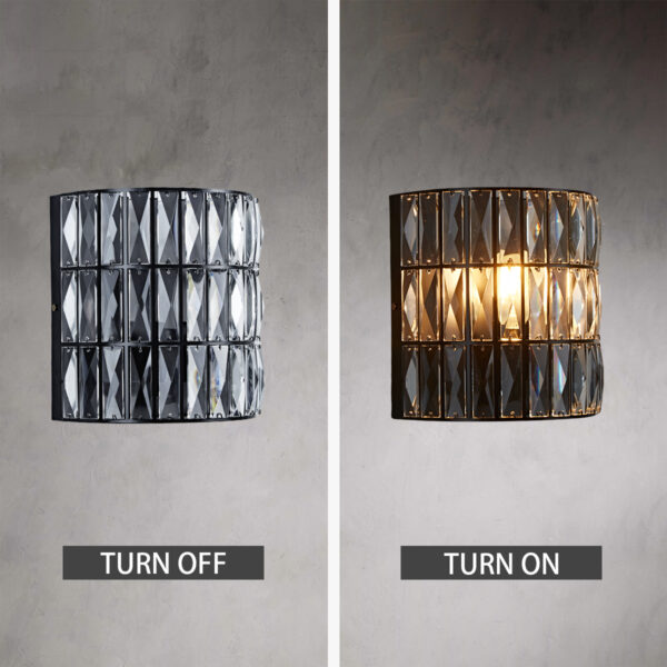 Antique Bronze Finish Crystal Sconce - Image 5