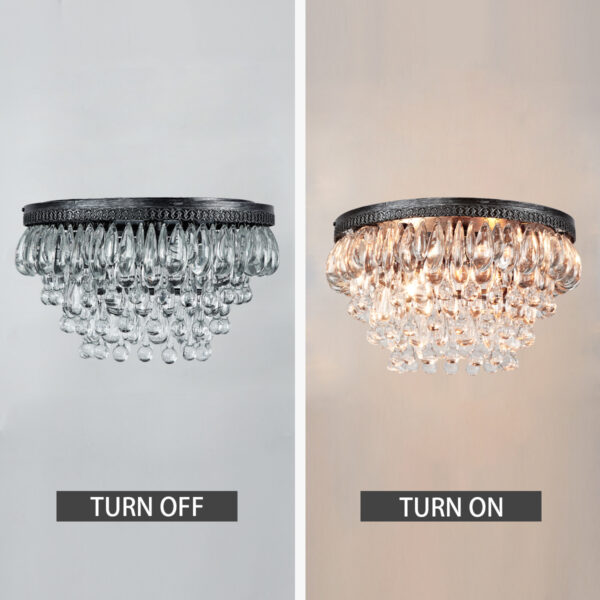 Raindrop Elegance Crystal Flush Mount - Image 4
