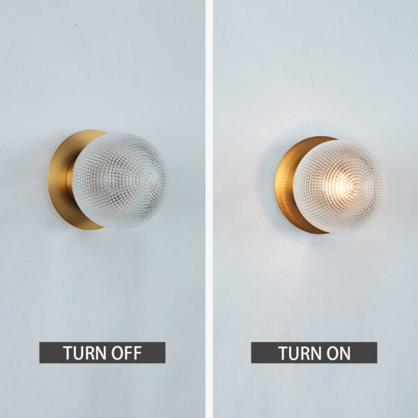 Minimalist Textured Prismatic Glass Wall Sconce - Image 5