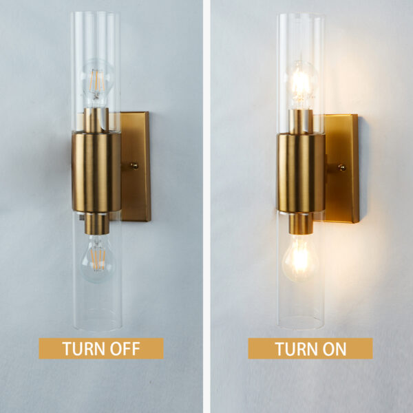 Rustic Geometric Design Double Tube Wall Sconce - Image 5