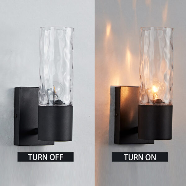 Transparent Glass Cylinder Wall Lamp with Handcrafted Design - Image 5