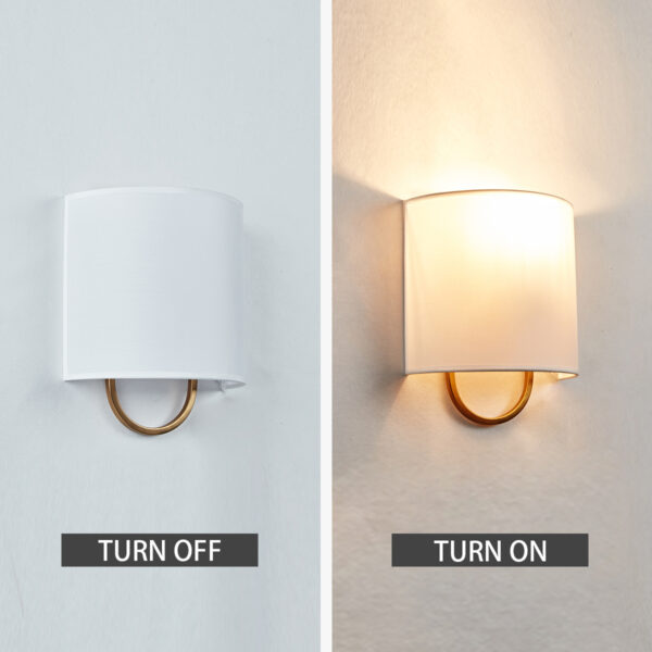Iron Sconce with Demi-Lune Linen Shade - Image 5