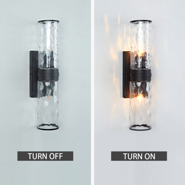 Hammered Clear Glass Shades Candelabra Sconce - Image 5