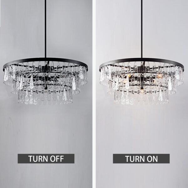Vintage-Inspired Textured Glass Chandelier - Image 5