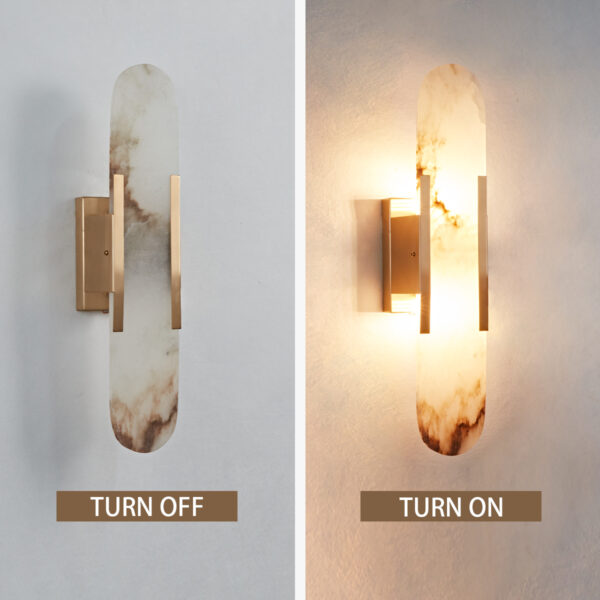 Alabaster Elegance Backplate Sconce - Image 4