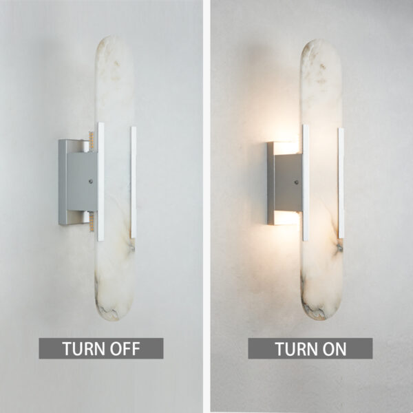 Alabaster Elegance Backplate Sconce - Image 16