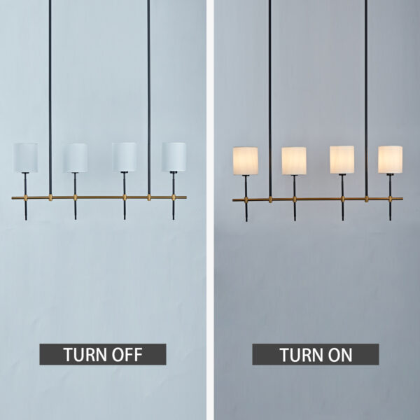 LuxeLinen Linear Metal Chandelier - Image 5