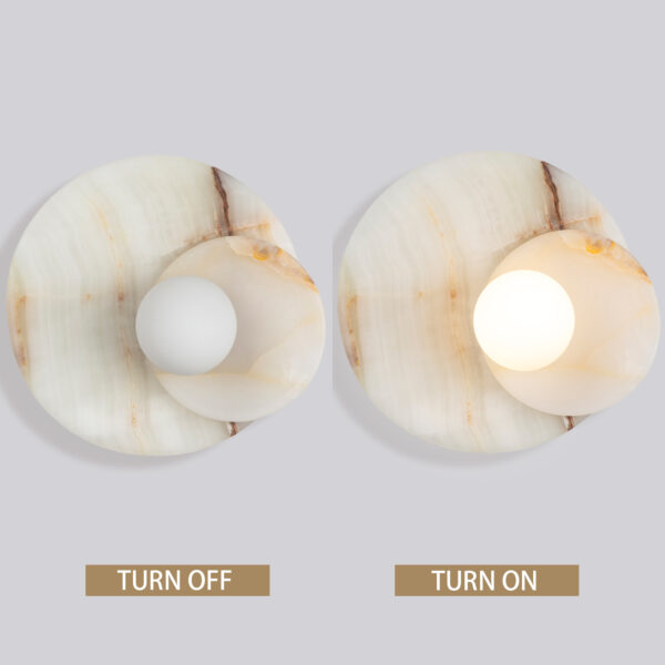 Opaline Cream Sculpture Wall Sconce - Image 4