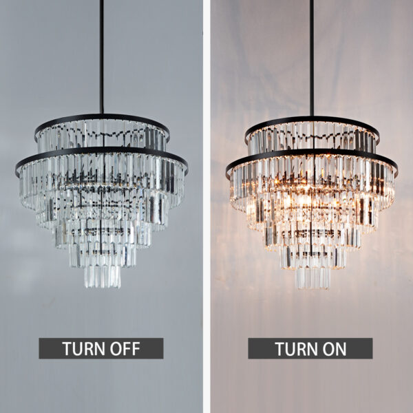 Crystal Elegance Vintage Brass Living Room Chandelier - Image 5